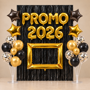 Combo deco de egresados dorado y negro - Balloon City