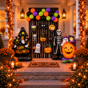Pack de globos Halloween inflados con guirnalda y Airloonz